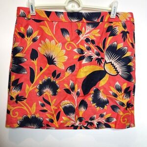 J. Crew Linen Cotton Blend Floral Hawaiian‎ Print Skirt Size 6